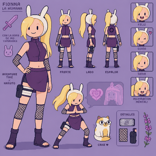 Fionna la humana adventure time con la ropa de ino yamanaka