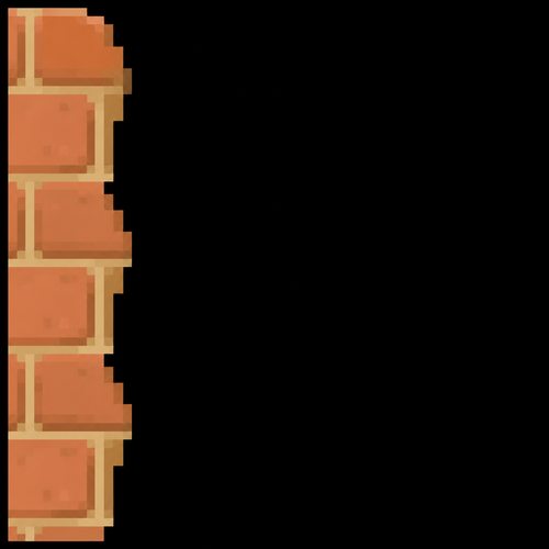 32x32 total area but only a brick edge on the left that matches the brick path in Animal Crossing New Horizons