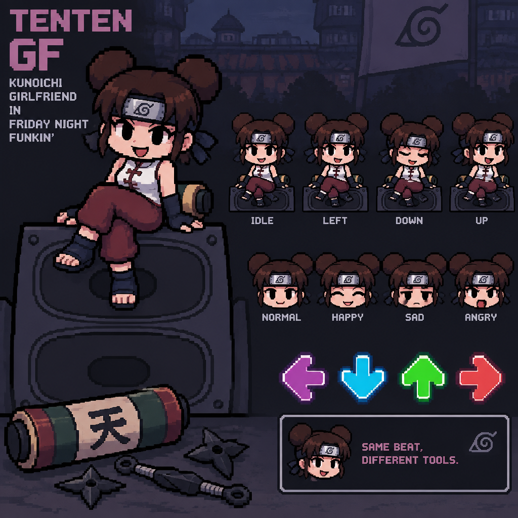 Friday night Funkin tenten kunoichi gf