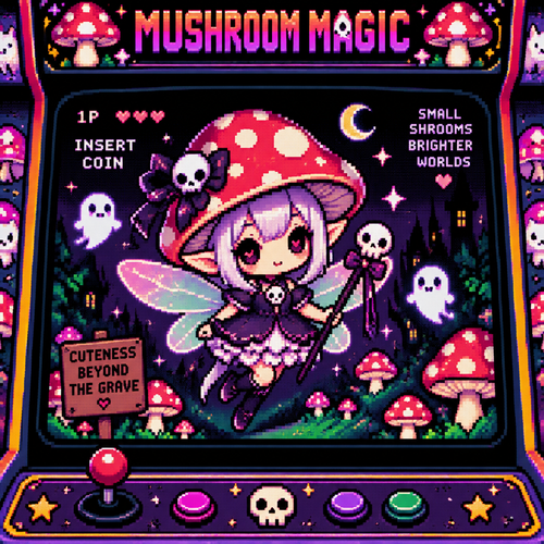 Spooky cute kawaii mushroom fairy 
