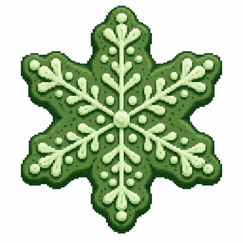 A gingerbread snowflake cookie with intricate raised icing lacework. White background 