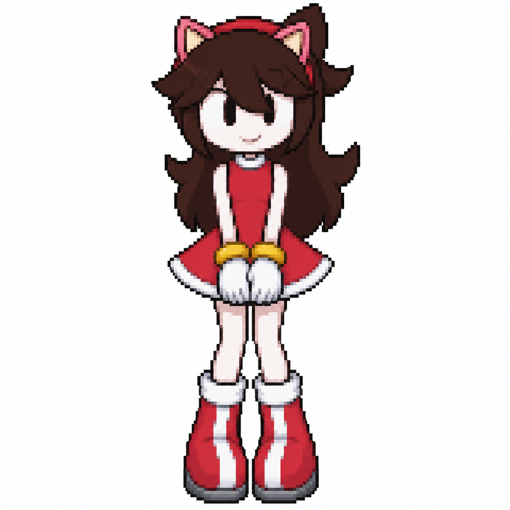 Jaiden animations but with the clothes and hair of the character Amy rose, full body front perspective