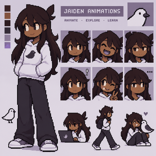 Jaiden animation original character girl piel morena 