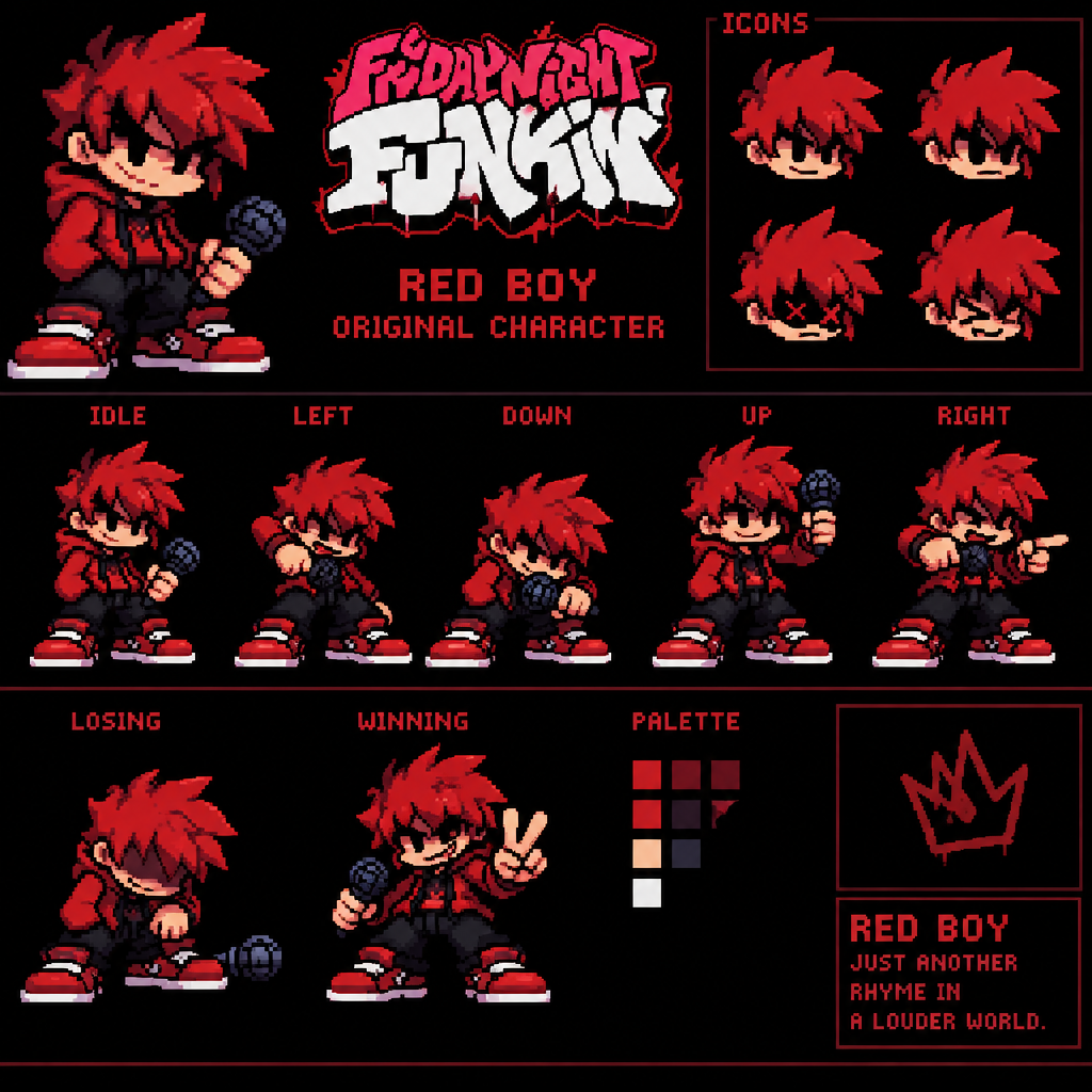 Friday night Funkin original character red boy incons