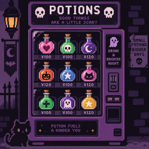 Cute Kawaii spooky potion vending machine