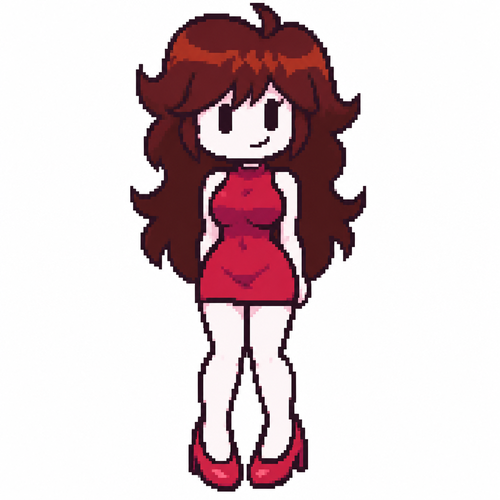 Jaiden animations but with the clothes and hair of the character gf fnf , full body front perspective