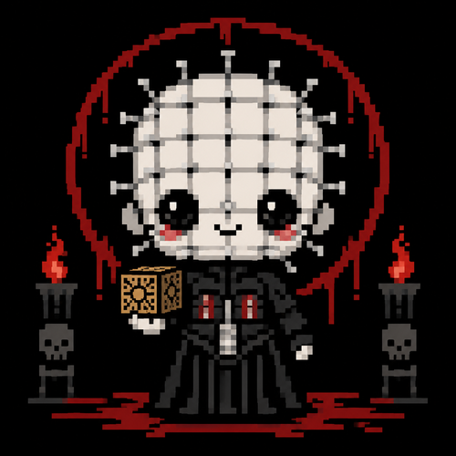 Cute kawaii spooky pinhead 