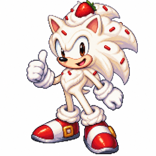 Cartoon whipped cream hedgehog, full body, white background