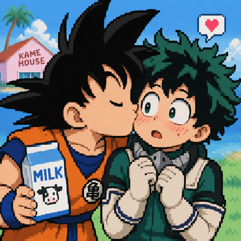 Dbz milk kiss beso izuku midoriya