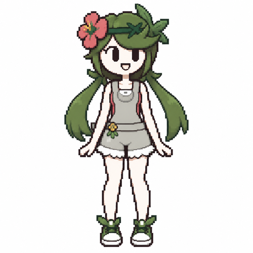 Jaiden animations but with the clothes and hair of the character mallow pokegirl, full body front perspective