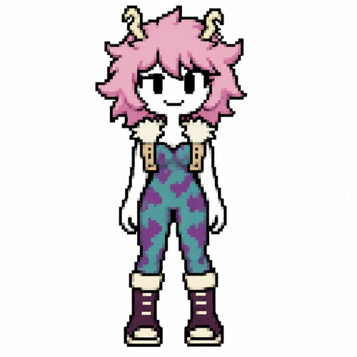 Jaiden animations but with the clothes and hair of the character Mina Ashido from a front perspective