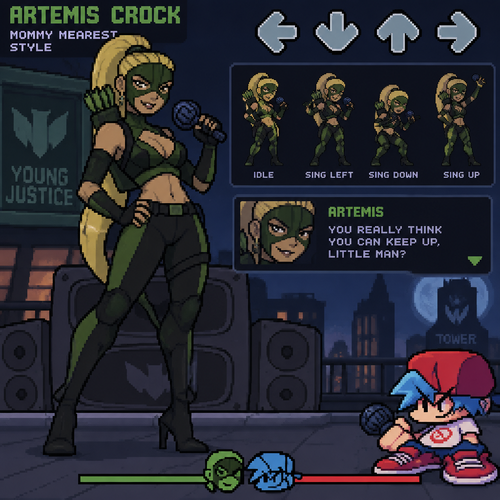 Friday night Funkin young justice artemis crock mommy mearest art 