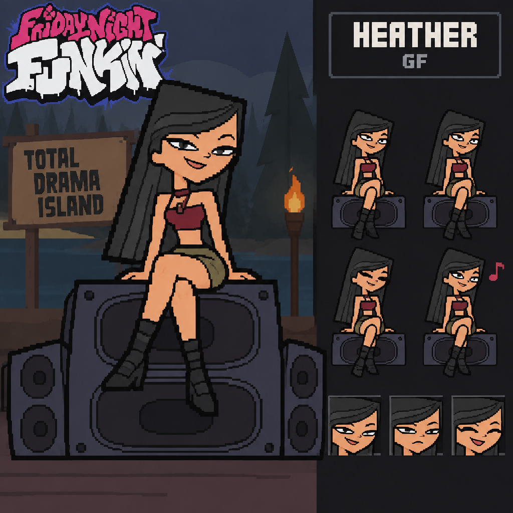 Friday night Funkin total drama island heather gf Girlfriend