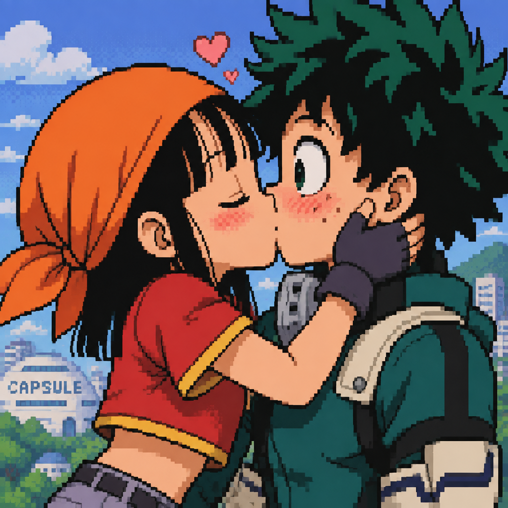 Dbgt pan kiss beso izuku midoriya