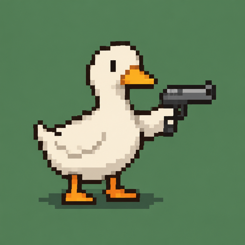 A duck with a pistol