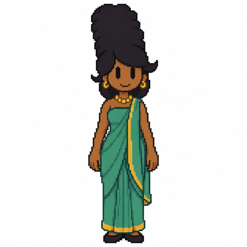 Jaiden animations but with the clothes and hair of the character manjula nahasapeemapetilon , full body front perspective piel morena