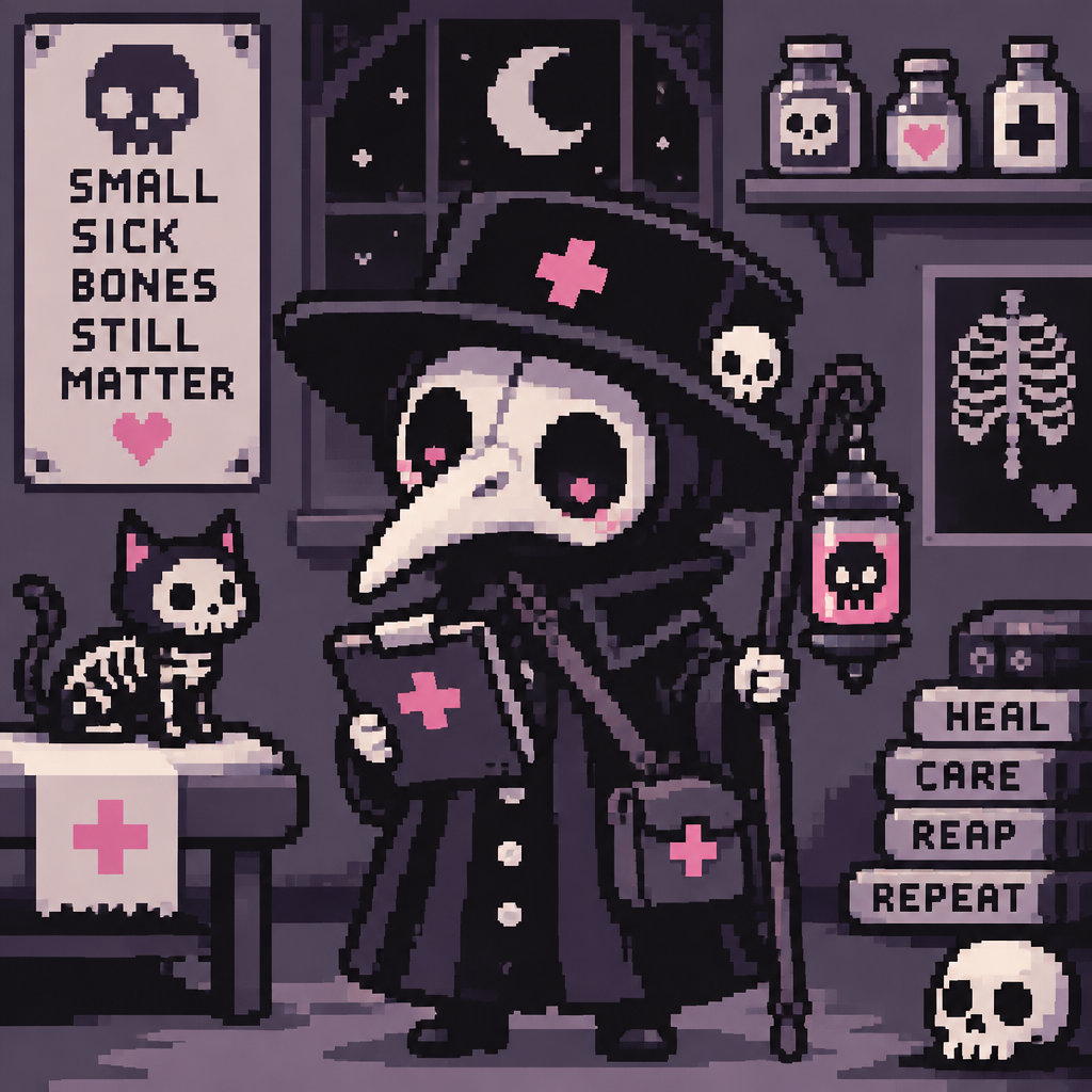 Cute spooky kawaii death doctor