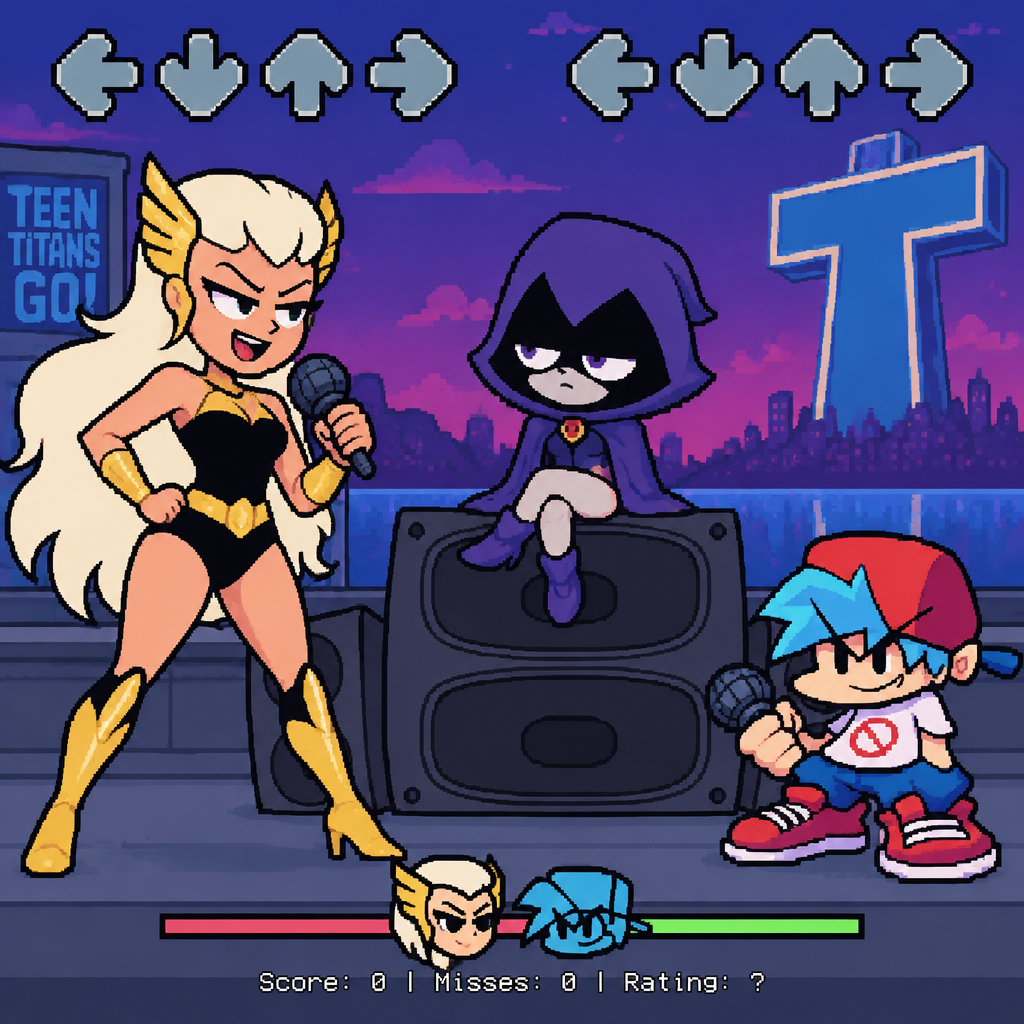 Friday night Funkin teen titans go Lady Legasus raven gf