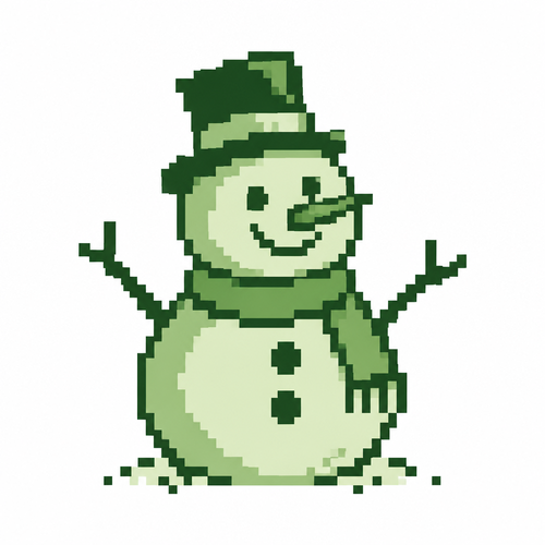 Smiling snowman. White background 