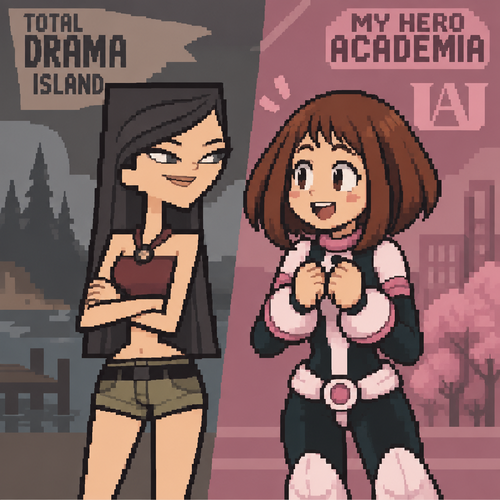 Total drama island heather anime my hero academia uraraka