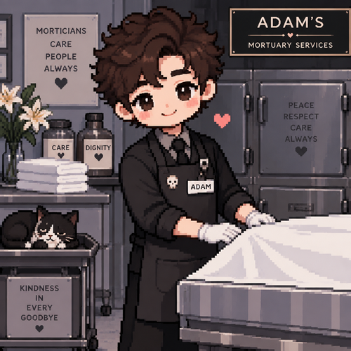 Cute kawaii mortician Adam’s 