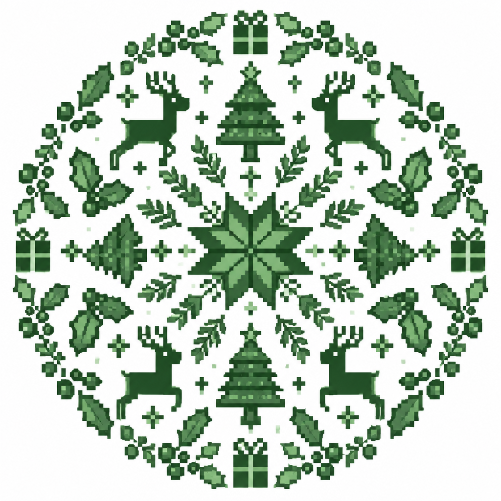 Christmas mandala. White background