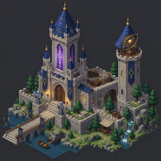 mage tower with tower beside it