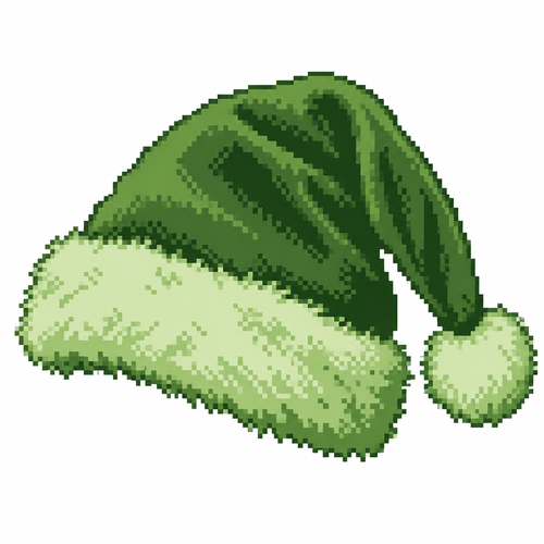 A traditional Santa hat with realistic velvet folds and fluffy faux-fur trim. White background 