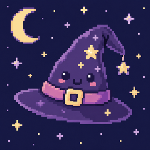 Kawaii witches hat. Stary background 