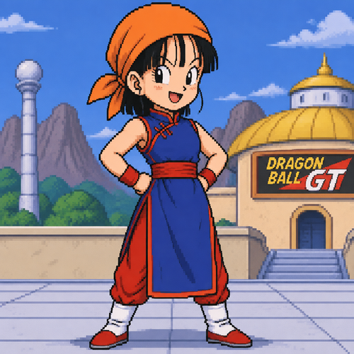Dragon Ball gt pan con la ropa de chichi 