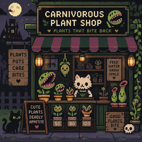 Spooky cute Kawaii carnivorous plant shop