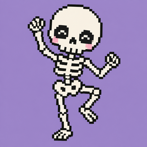 Cute kawaii skeleton dancing. Plan background 