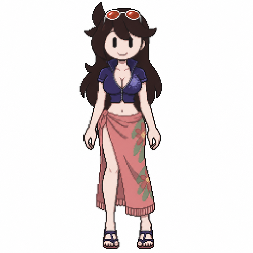 Jaiden animations but with the clothes and hair of the character Nico robin, full body front perspective