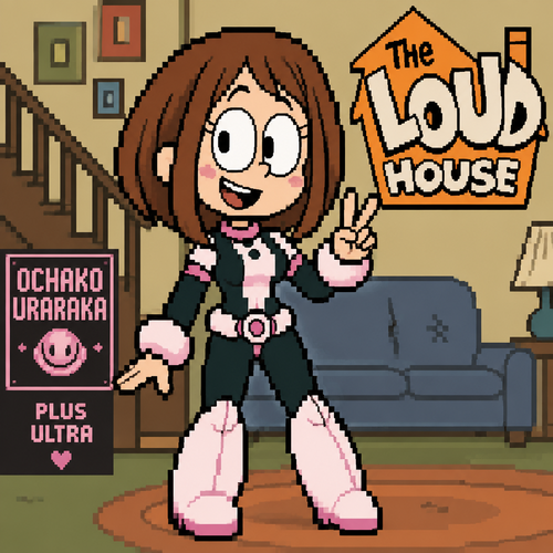 The loud house art ochako uraraka  