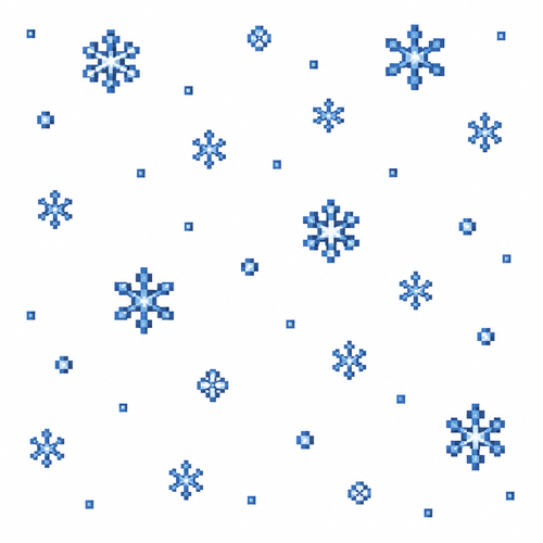Falling snowflakes. White background 