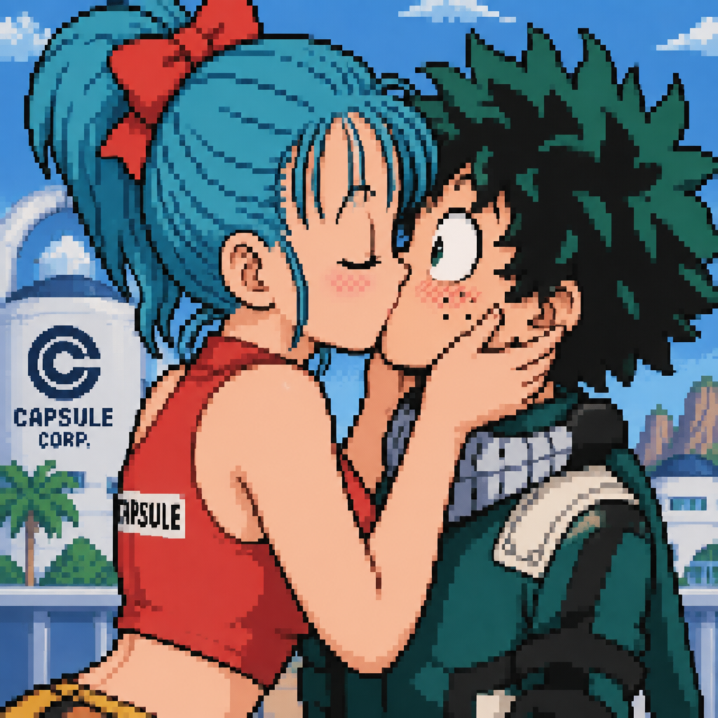 Dragon Ball bulma kiss beso izuku midoriya