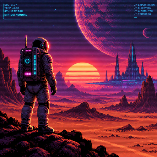 Astronaut on a desert planet