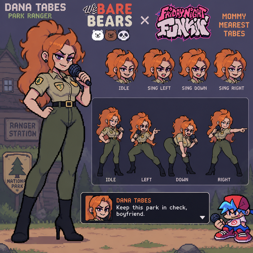 We Bare Bears guardabosques  Dana Tabes orange Friday night Funkin mommy mearest tabes