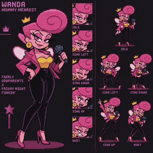 Friday night Funkin The Fairly OddParents Wanda mommy mearest  incons