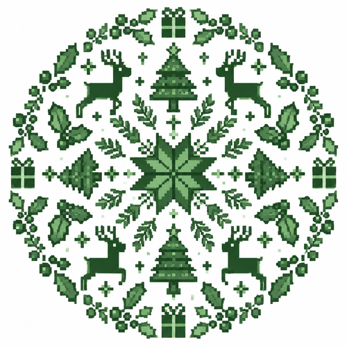 Christmas mandala. White background 