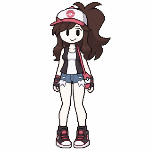 Jaiden animations but with the clothes and hair of the character Alexa pokegirl , full body front perspective