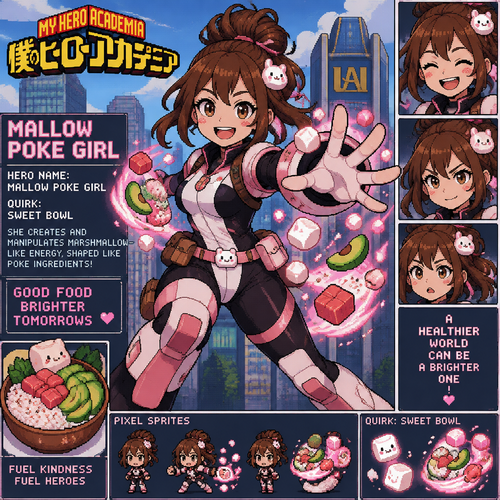 My hero academia mallow poke girl  super heroe 