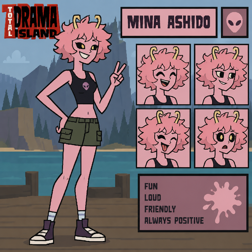 Total drama island mina ashido