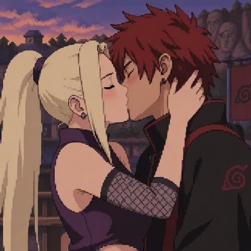 Ino yamanaka kiss beso original character boy red