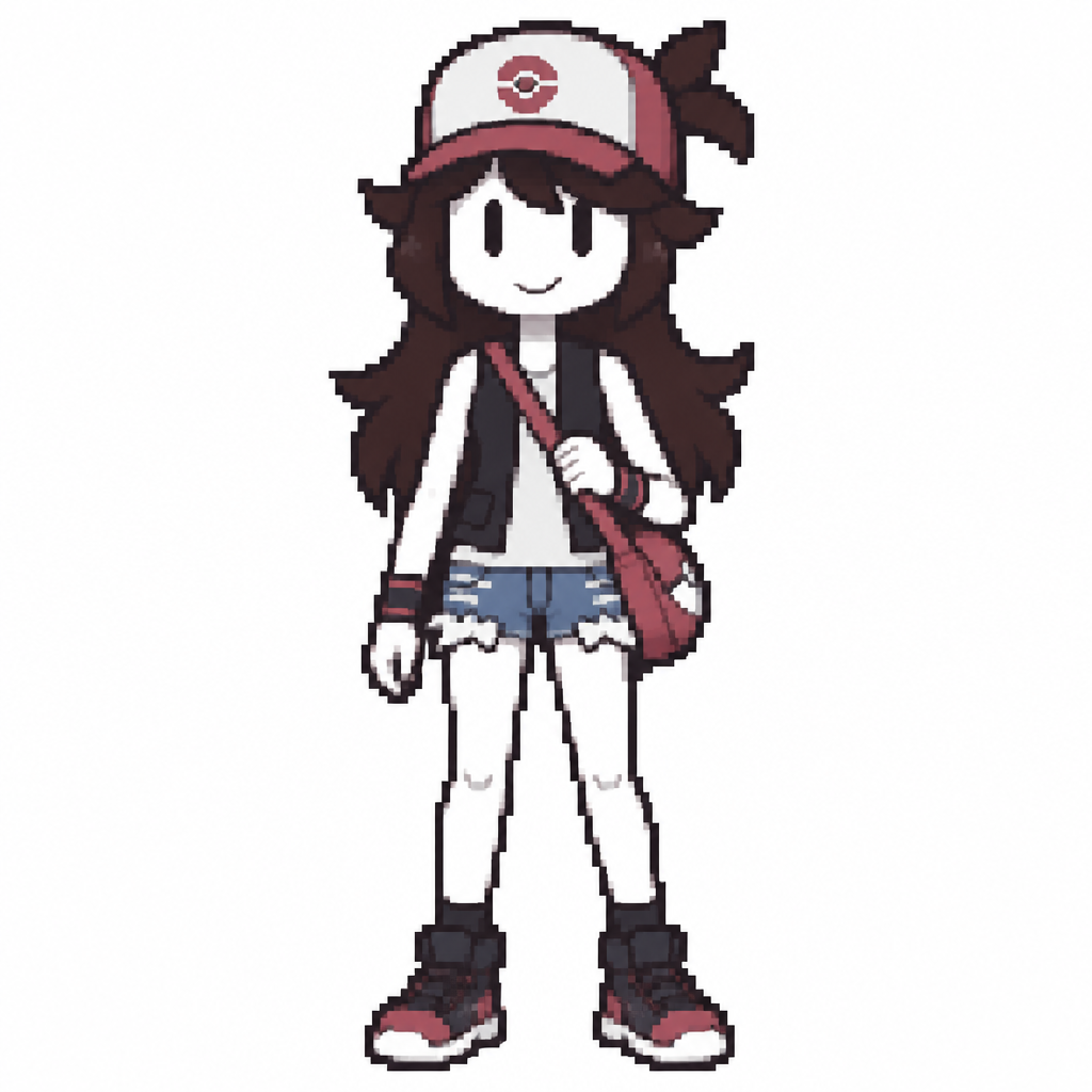 Jaiden animations but with the clothes and hair of the character original new pokegirl original, full body front perspective