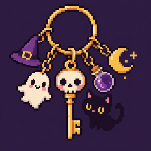 Cute Kawaii spooky enchanted key ring