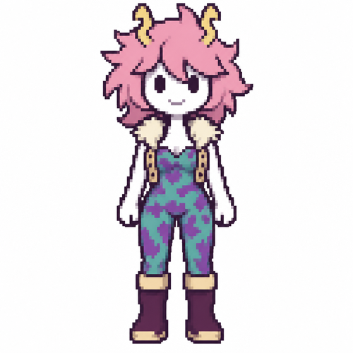 Jaiden animations but with the clothes and hair of the character Mina Ashido from a front perspective