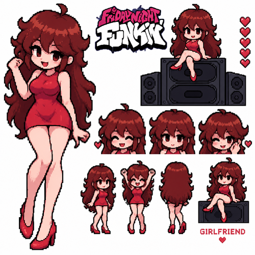 friday night funkin girlfriend anime draw art manga cuerpo completo 