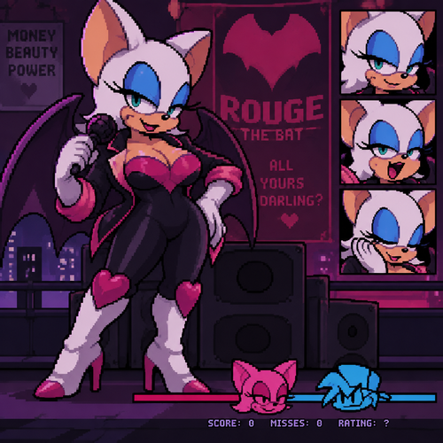 Friday night Funkin rouge the bat mommy mearest art 