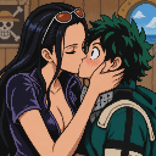 Nico robin beso izuku midoriya